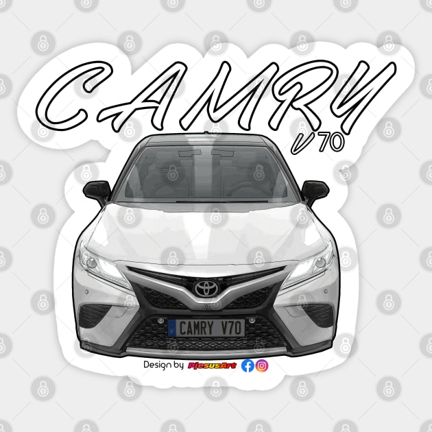 Toyota Camry V70 White Sticker by PjesusArt